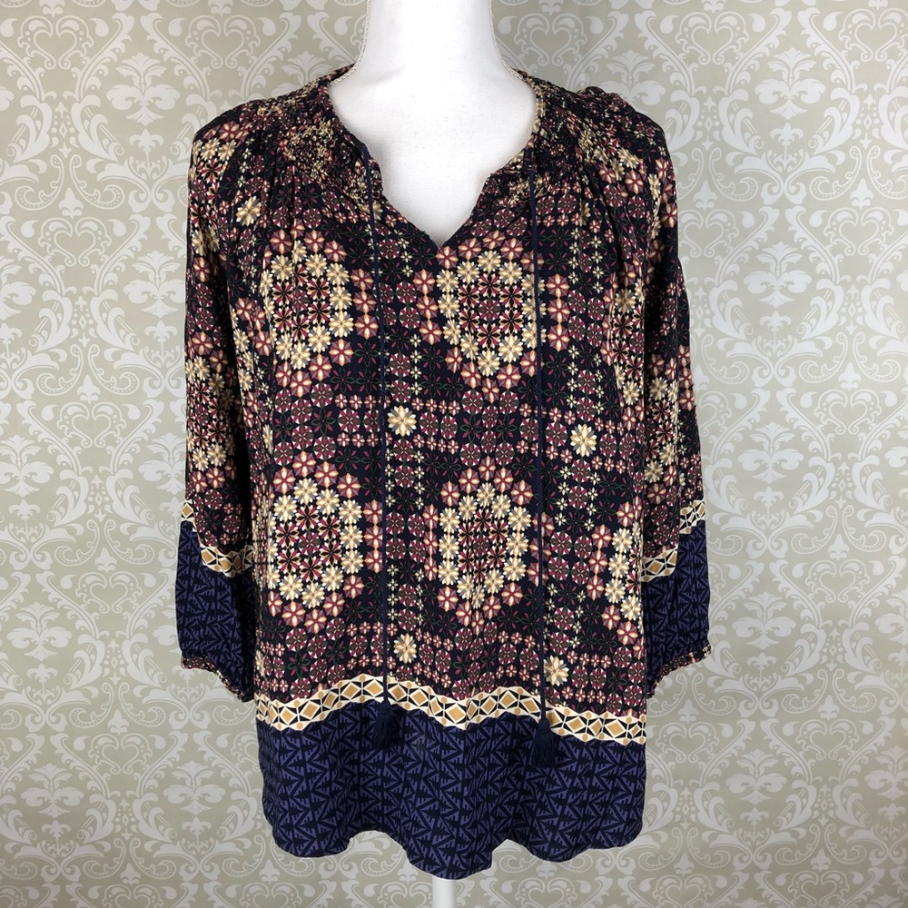 Anthropologie 11-1-TYLHO Boho Print Tunic Top